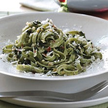 Spinach & Chive Linguine with Basil and Pecorino